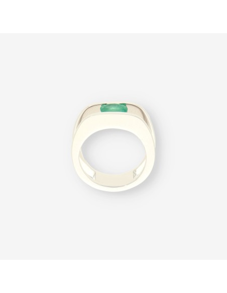 Anillo oro blanco y Esmeralda