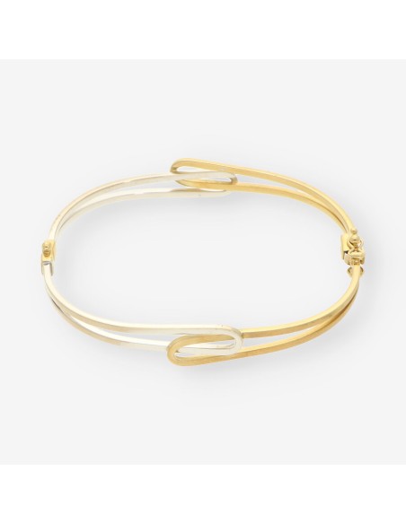 Esclava oro blanco y amarillo