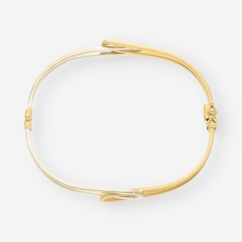 Esclava oro blanco y amarillo 2