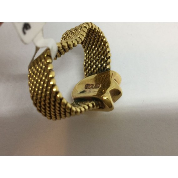 Sortija Tous en malla de oro y tulipÃ¡n central