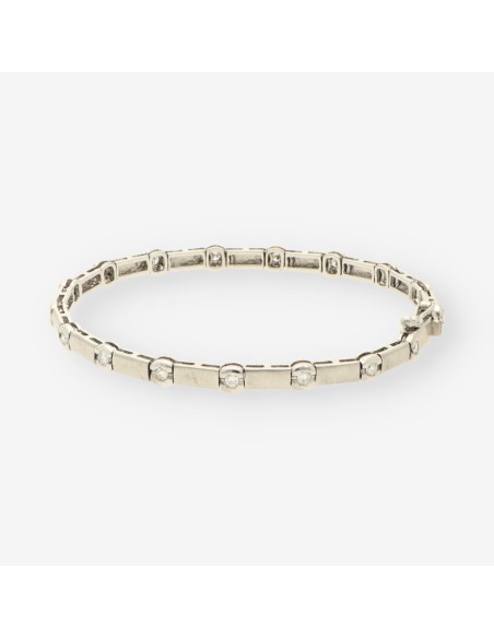 Pulsera oro blanco y brillantes