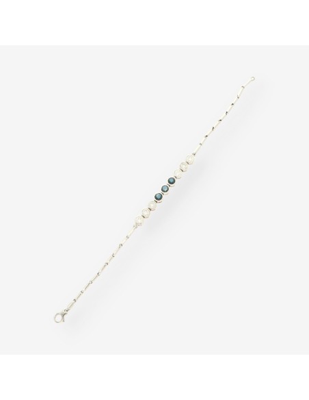Pulsera oro blanco zafiros y brillantes