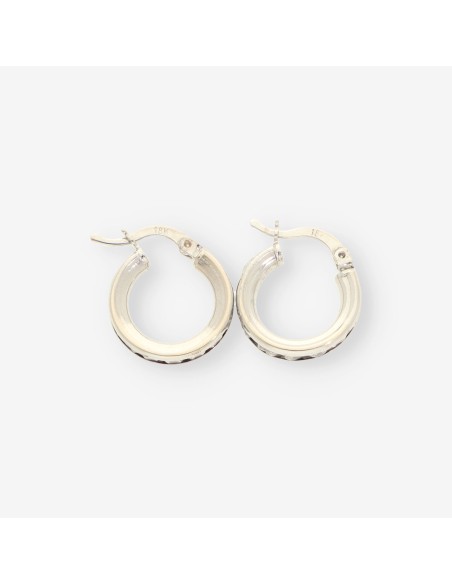 Pendientes oro bl. y circonitas