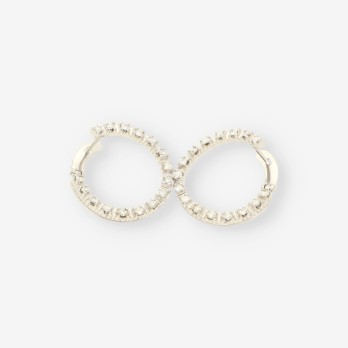 Pendientes oro blanco y brillantes