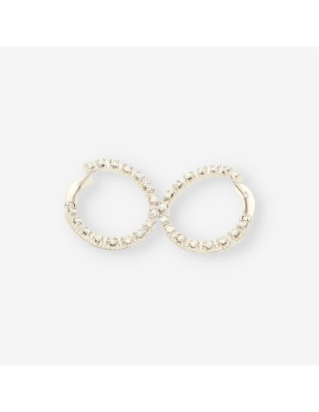 Pendientes oro blanco y brillantes