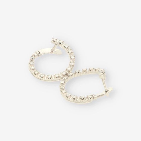 Pendientes oro blanco y brillantes