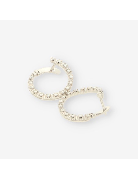 Pendientes oro blanco y brillantes