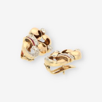 Pendientes Vintage oro y Diamantes 2