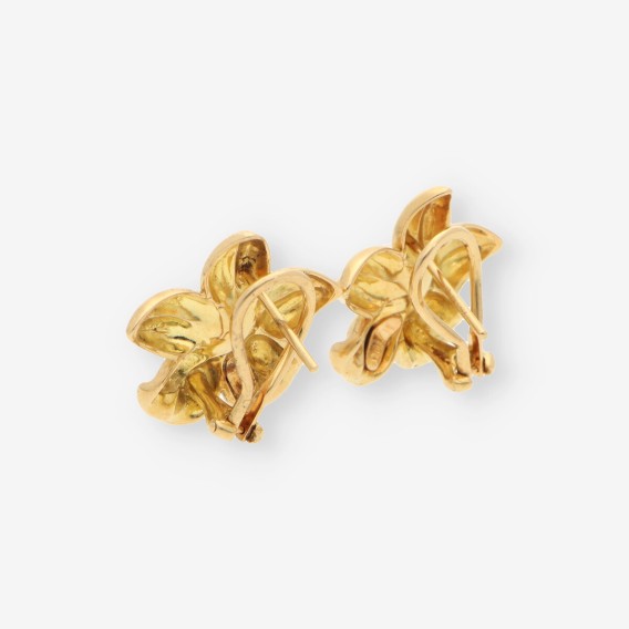 Pendientes flor perla oro