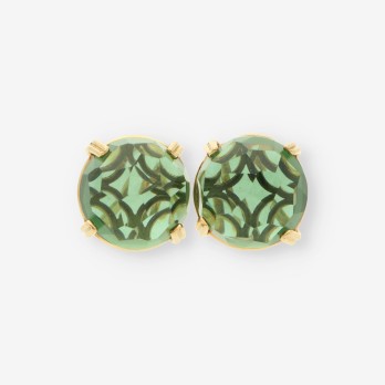 Pendientes oro y piedra verde