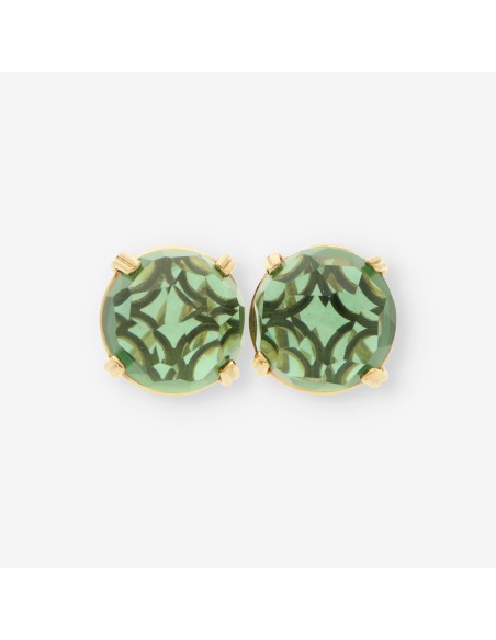 Pendientes oro y piedra verde