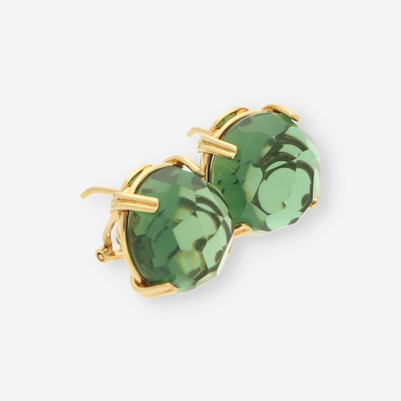Pendientes oro y piedra verde