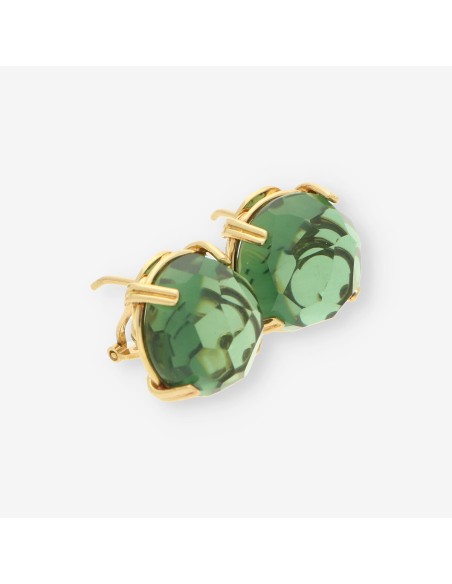 Pendientes oro y piedra verde