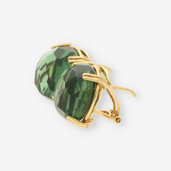Pendientes oro y piedra verde