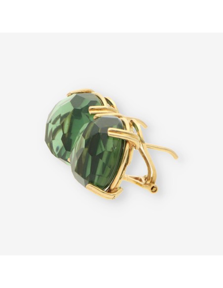 Pendientes oro y piedra verde