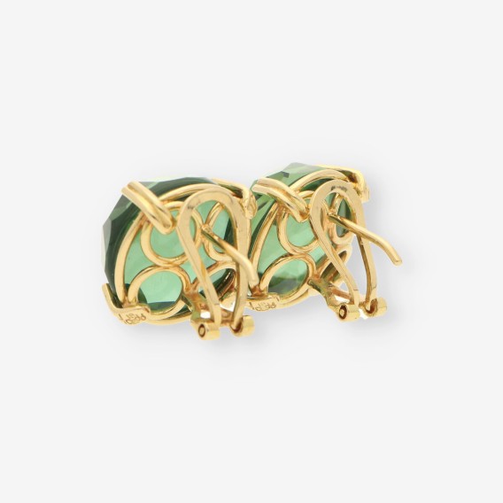 Pendientes oro y piedra verde