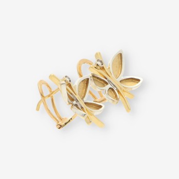 Pendientes mariposas oro y brillantes 2
