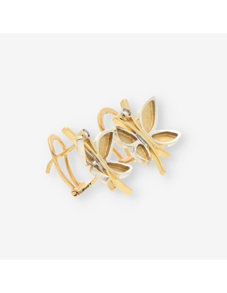 Pendientes mariposas oro y brillantes
