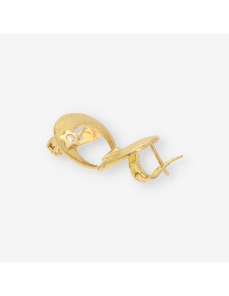 Pendientes oro luna y brillantes