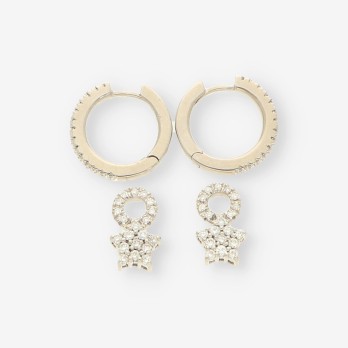 Pendientes oro bl. aro estrella y bri.
