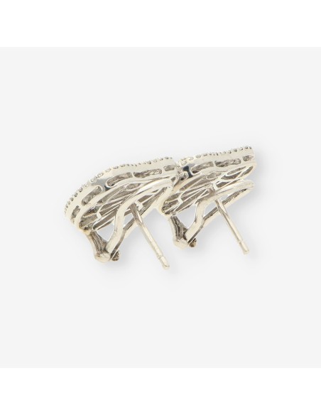 Pendientes corazÃ³n oro bl. y brillantes