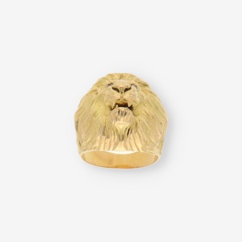 Anillo leÃ³n oro 2