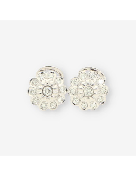 Pendientes oro blanco y brillantes