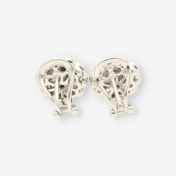 Pendientes oro blanco y brillantes