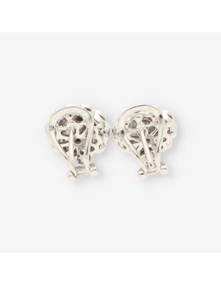 Pendientes oro blanco y brillantes