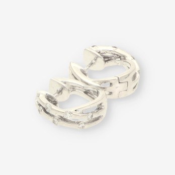 Pendientes oro blanco y brillantes 2