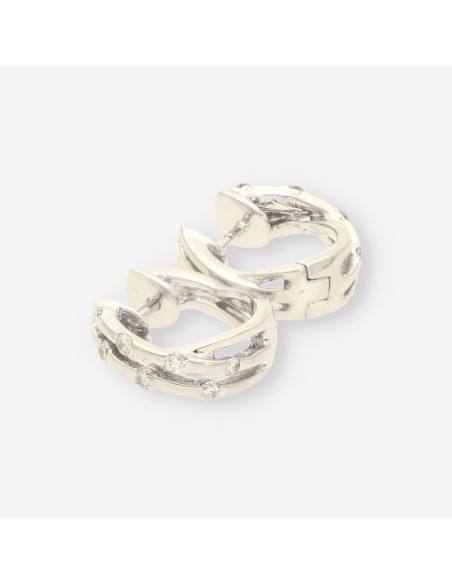 Pendientes oro blanco y brillantes