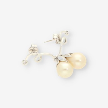 Pendientes oro blanco perla y bri 2