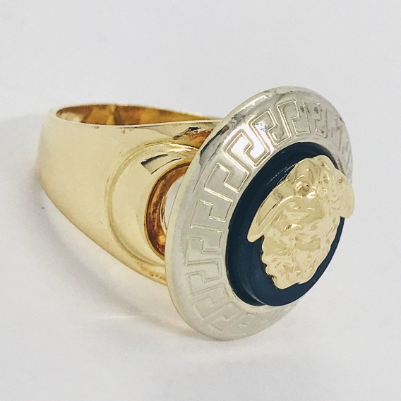 Sello en oro amarillo y blanco.