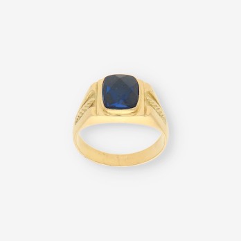 Anillo piedra azul oro 2