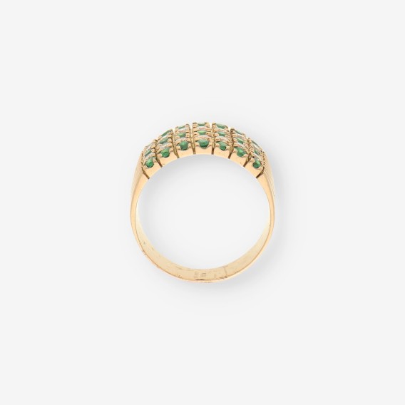 Anillo p. verde oro y circonitas