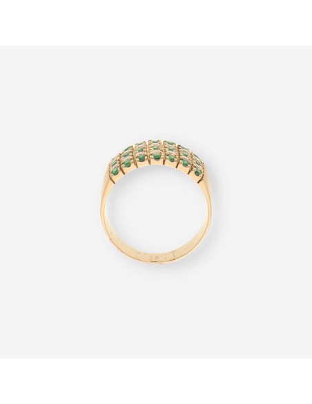 Anillo p. verde oro y circonitas