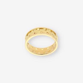 Anillo dibujo hojas oro 2
