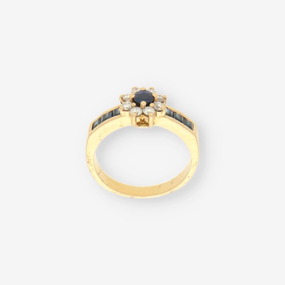 Anillo zafiro oro y brillantes