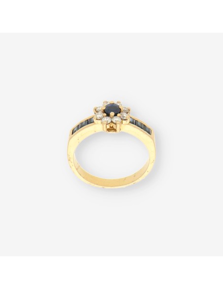 Anillo zafiro oro y brillantes