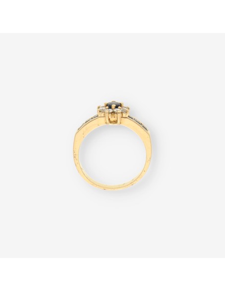 Anillo zafiro oro y brillantes