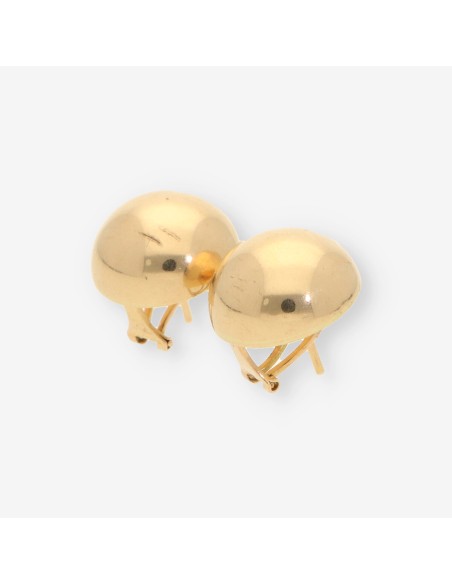 Pendientes oro media bola