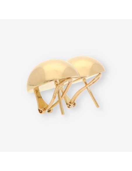 Pendientes oro media bola