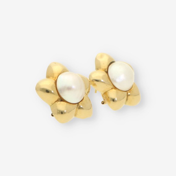Pendientes oro y perla