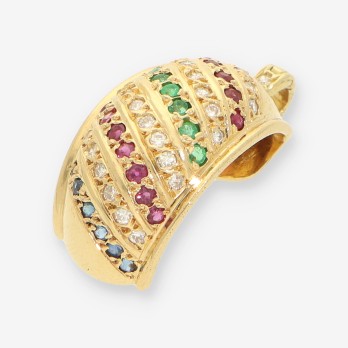 Colgante rubÃ­, esme, oro y brillantes 2