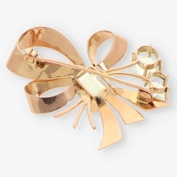 Broche Aguamarina y oro