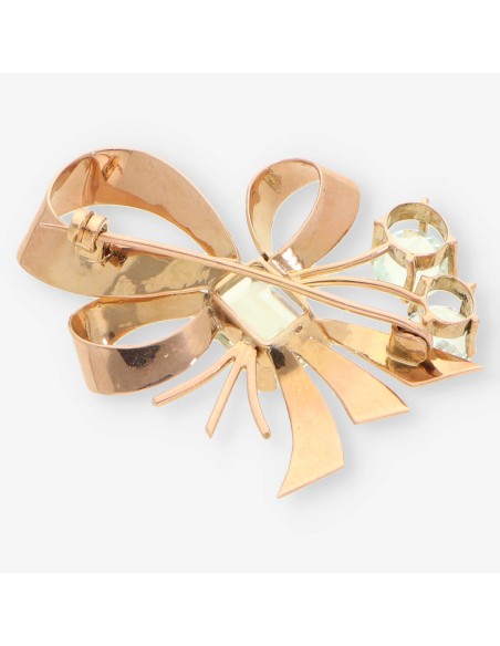 Broche Aguamarina y oro