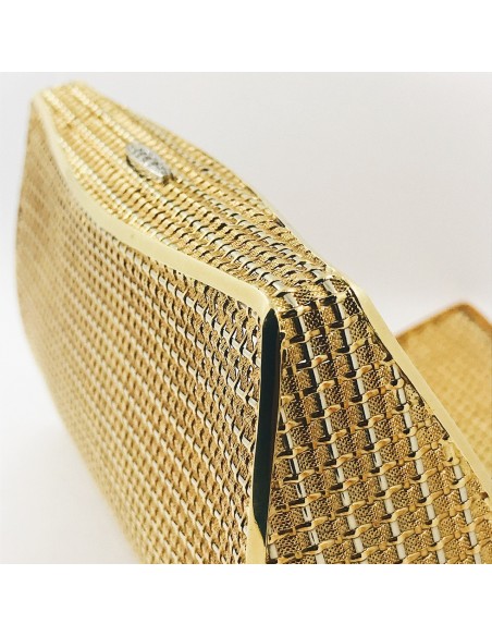 Bolso vintage en oro 18 con letra central en brillantes