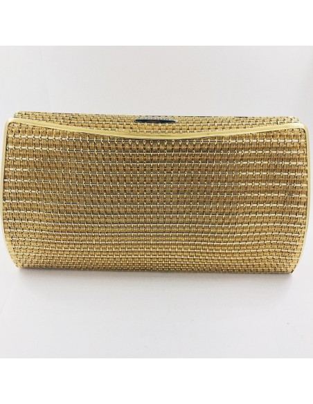 Bolso vintage en oro 18 con letra central en brillantes