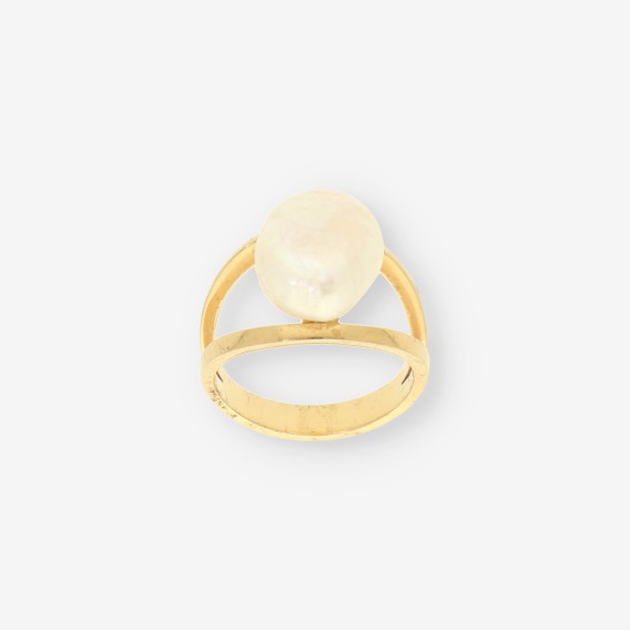 Anillo oro y perla