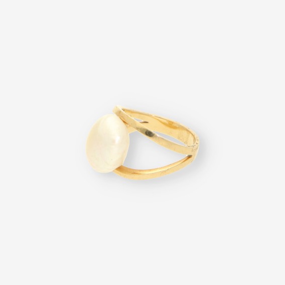 Anillo oro y perla